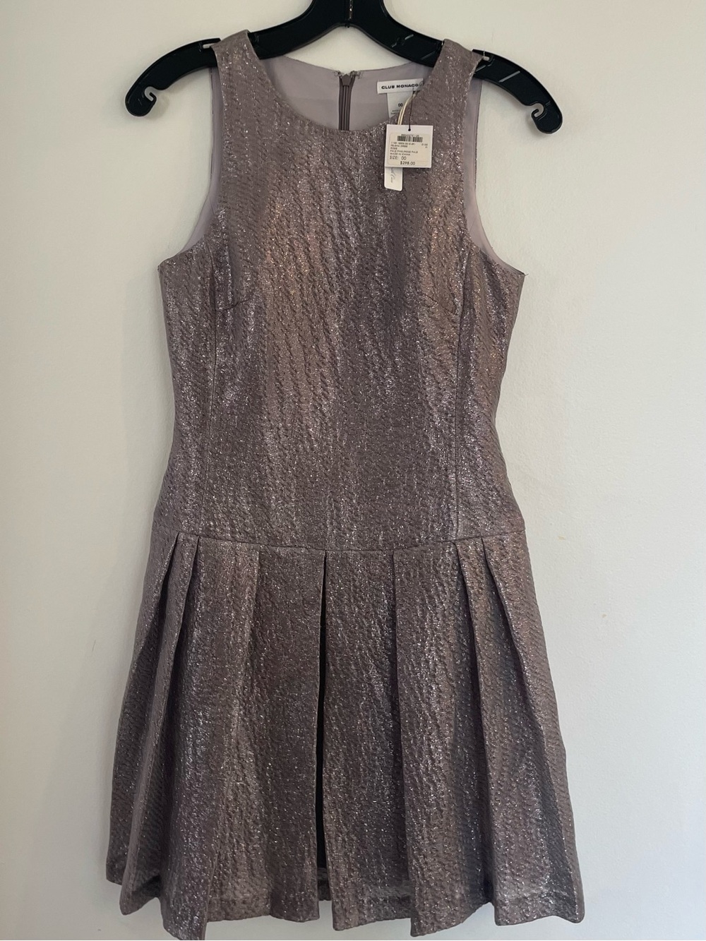 Club Monaco Metallic Lavender Mini Dress